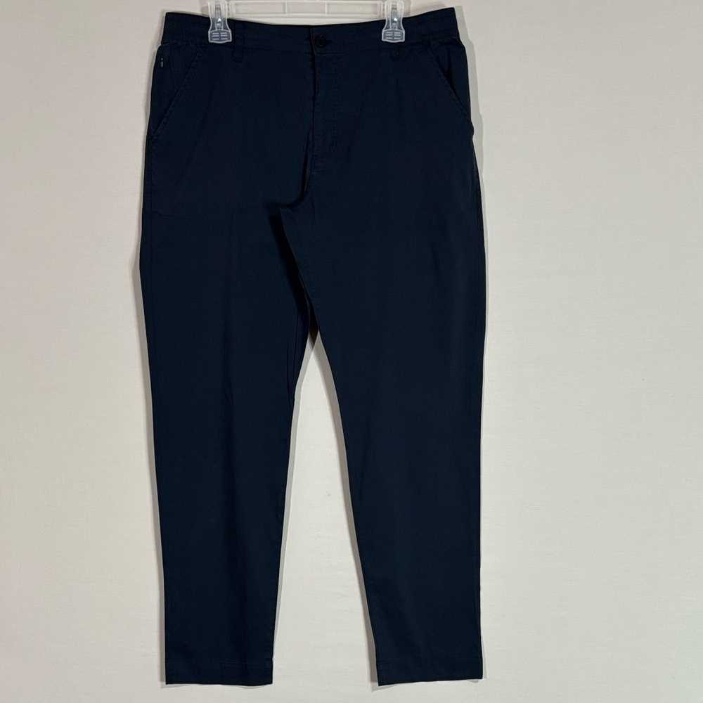 DUER Navy Performance Trousers Athletic Taper Stretch Lightweight L